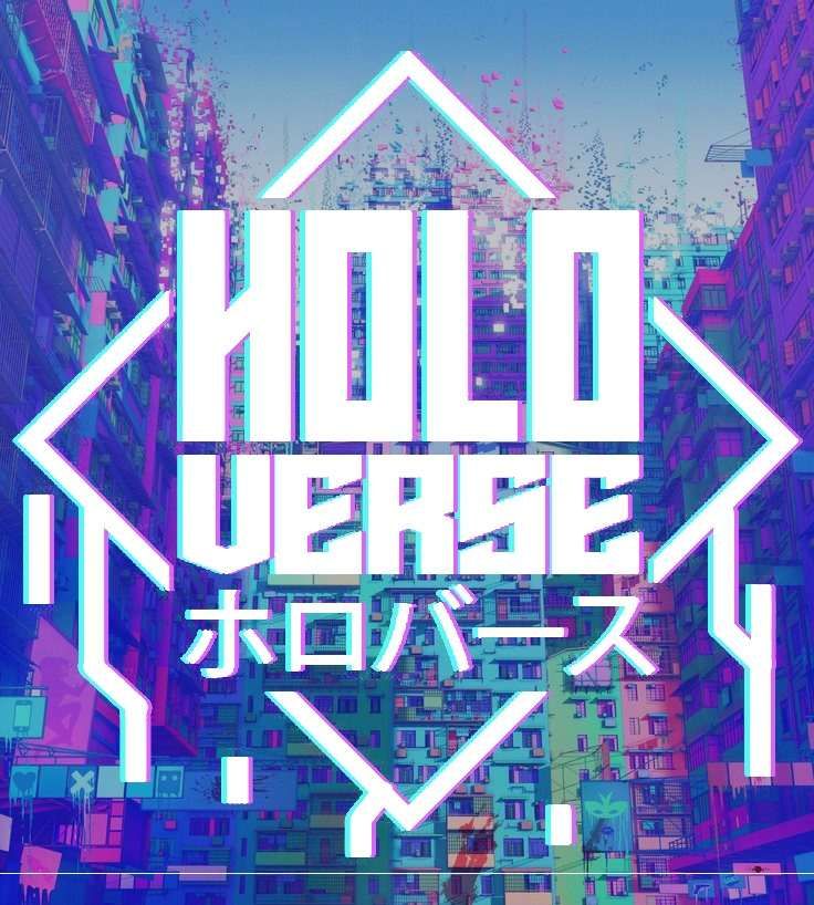 Pode ser uma ilustração de texto que diz "ИT NUERSE UERS HOLD ホロバース"